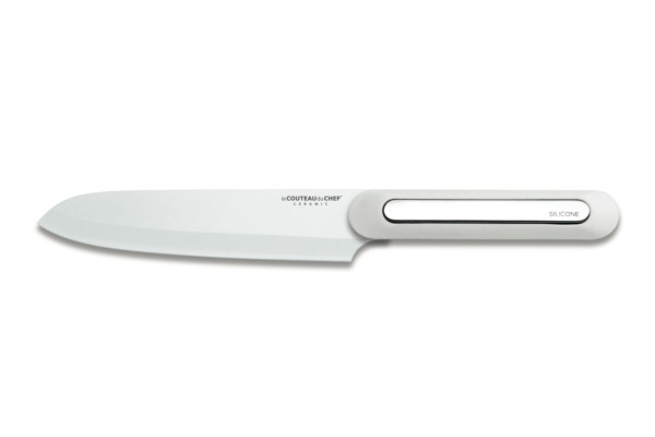 Couteau Santoku Céramique Manche silicone Blanc