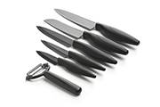 Set de 5 couteaux de cuisine + 1 éplucheur - Lame noire en céramique
