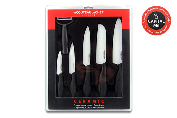 Coffret de 6 couteaux en céramique blanche – Le Couteau du Chef