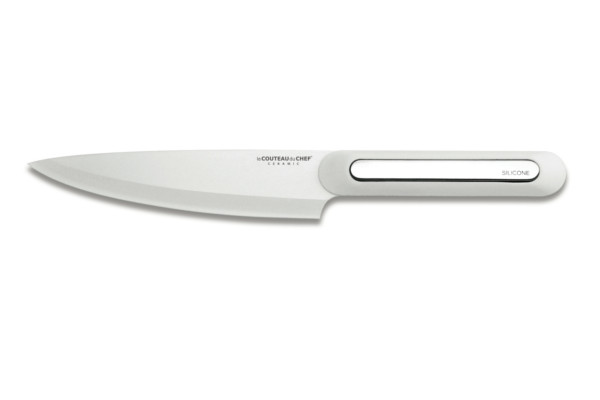 Couteau Cuisine Céramique Manche silicone Blanc