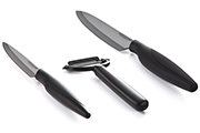 Set de 3 couteaux de cuisine - Lames en céramique noire