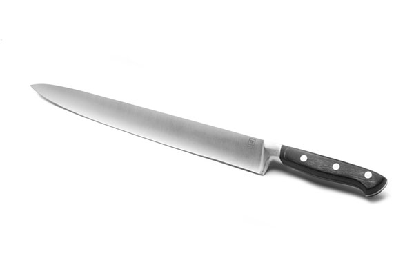Couteau tranche lard 29 cm Made In France – Forgé Traditionnel manche en bois