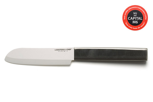 Couteau Santoku - Lame en céramique blanche 13 cm