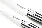 Set de 2 couteaux de cuisine Flag/Pays - Céramique blanche