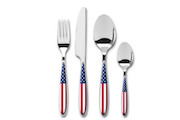 Fourchette de table Inédit - Manche ABS drapeau USA