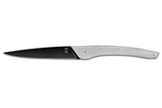 Set de 6 couteaux Auguste lame noire 10,5 cm manche Gris - Made In France